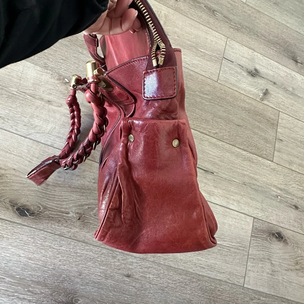 Chloe Deep Red Leather Shoulder Bag